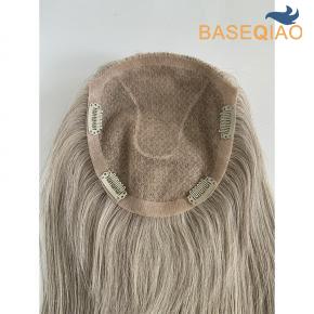   Light blonde silk part silk base topper for women Free style Q125 - 281