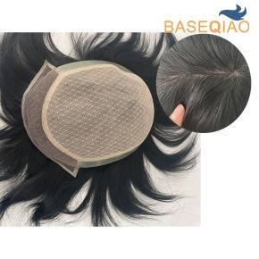 Silk base silk top Swiss lace frontal Natural men hair systems black color  S336 - 副本