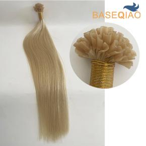 Raw hair human hair U tips hair extensions double drawn Ash blonde Remy hair Pre-bonded #22  D611
