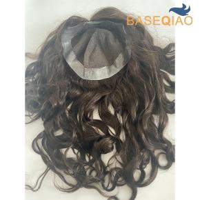 Australia lace topper with PU around for women skin with lace hairpieces dark brown hair #2  D589