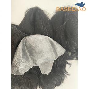 Real hair thin skin PU Wig invisible hairline Natural Wig For Men  D592