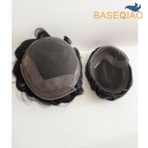 Changing Men’s Hair System! 1B 8x10 Toupee with Ultra-Realistic Bleached Knots D633