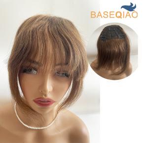 Hair Clip Human Hair Clip In Dark Brown Bangs for Women  Daily Wear #4   S167-D621