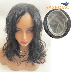 16 OCT Base Hair Topper Mixed Black  180% Density Slight Wave  D613