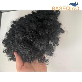 Thin skin knotted men toupee human hair #1 15mm  D690