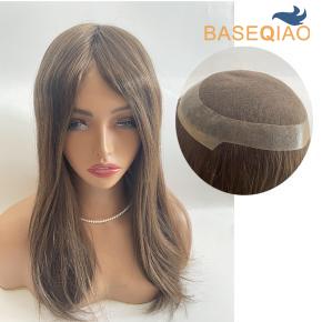 Australia Base Human Hair Topper  Natural Volume  #6 7x9 16 D595