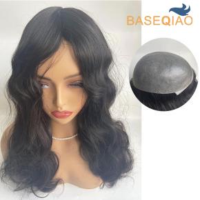 Undetectable Hair Topper See This Thin Skin Knotted Base Up Close #1b 8x10 18 D700