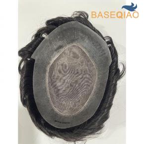 Mono with PU perimeter human hair men hair systems   D708