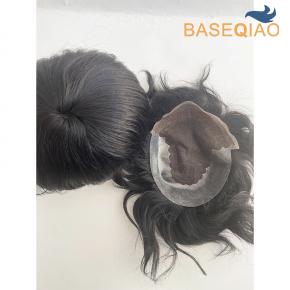 Q6 wholesale men systerm  men toupee hand made human remy hair  lace front #1a D715