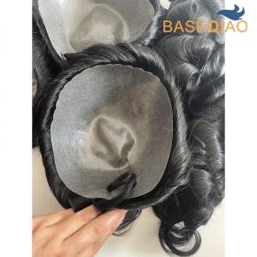 #1A #1B Thin Skin Knotted Wave Men’s Toupee | 8×10 Natural Hairline & Realistic Look D718